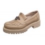 Pantofi dama casual din piele naturala box - Model Cleopatra Bej